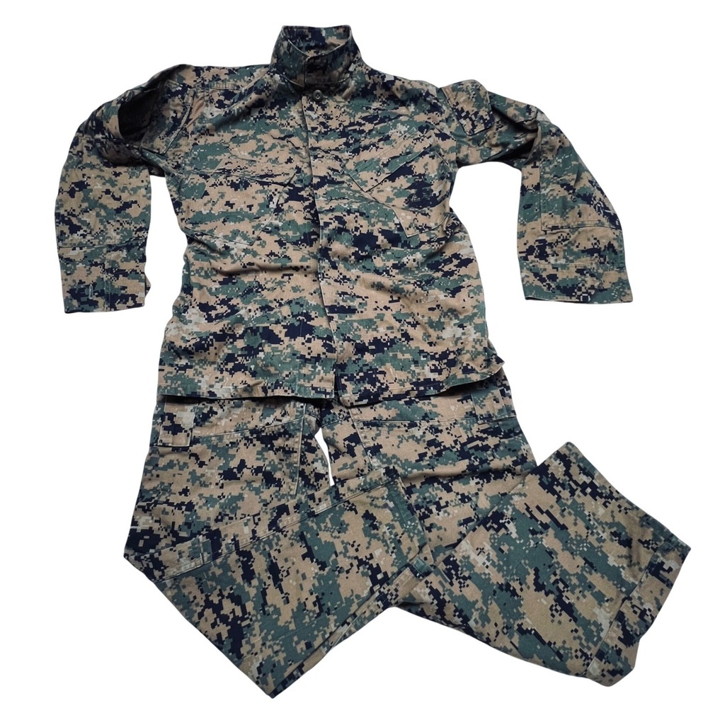 USMC Military Camo Woodland MARPAT MCCUU Shirt Pant Set S‑Short Combat Uniform